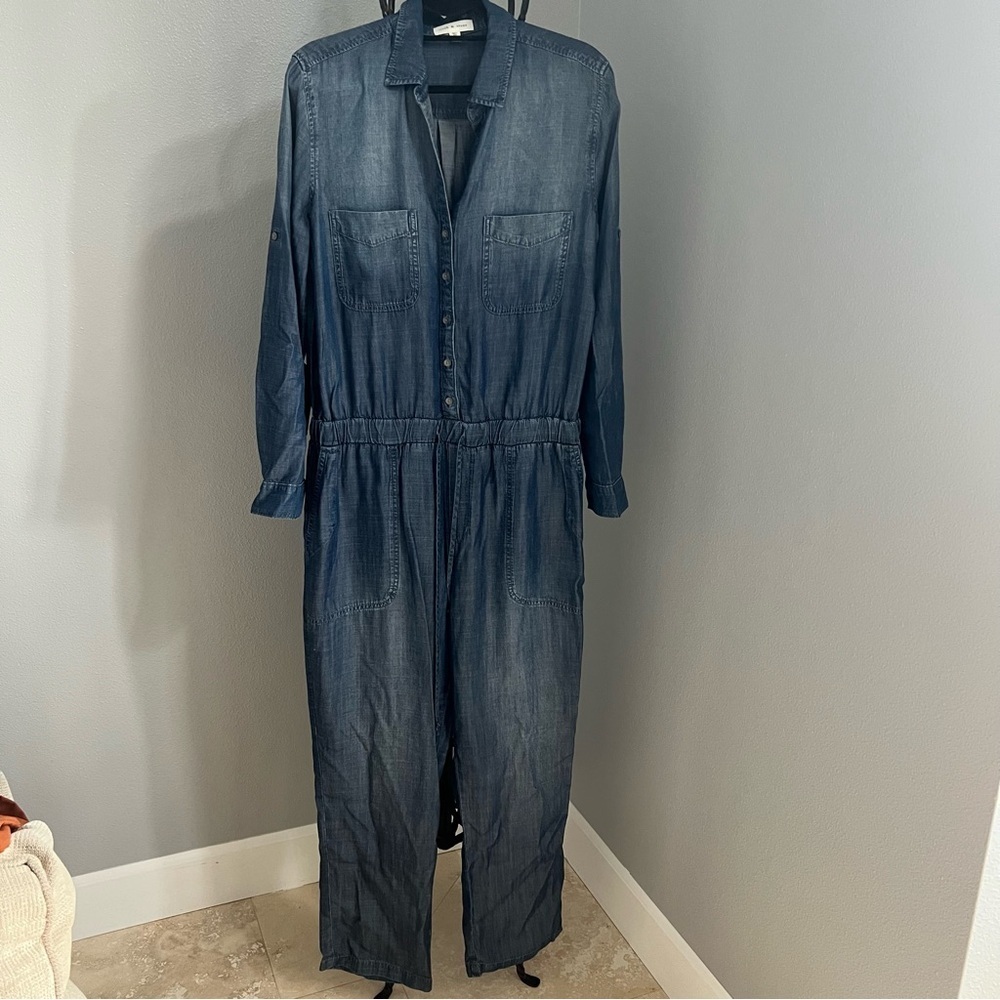Cloth & Stone Indigo Denim Overalls - Picture 2 of 13